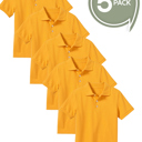 Gold (5-Pack) 6 5-Pack School Uniform Tagless Polo Tshirt for Little Boys & Big Boys